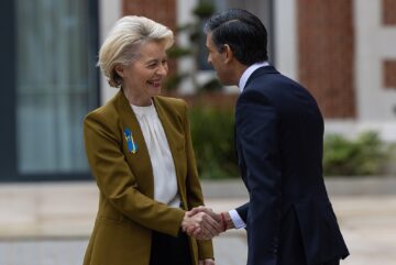 UK Prime Minister, Rishi Sunak, welcomes the President of the EU Commission, Ursula Von Der Leyen